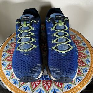 Merrell Fly Strike Mens Sz 14 Blue Green Trail Running Outdoors Sneakers Shoes